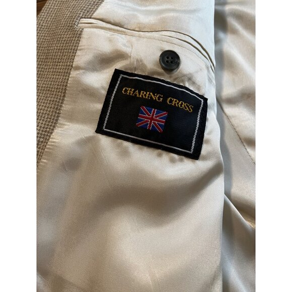 Charing Cross tan pure silk featherweight two button dress jacket size 44 Long - Picture 6 of 8